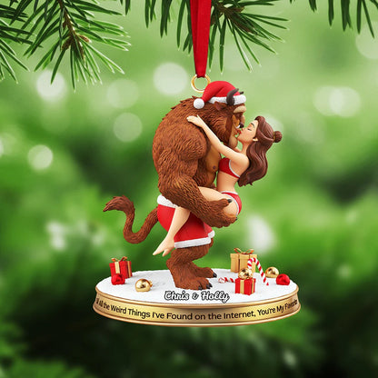 Christmas Romance Couple Ornament - Personalized Gifts For Couple Ornament