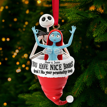 Cheeky Touch Couple Ornament - Personalized Couple Ornament