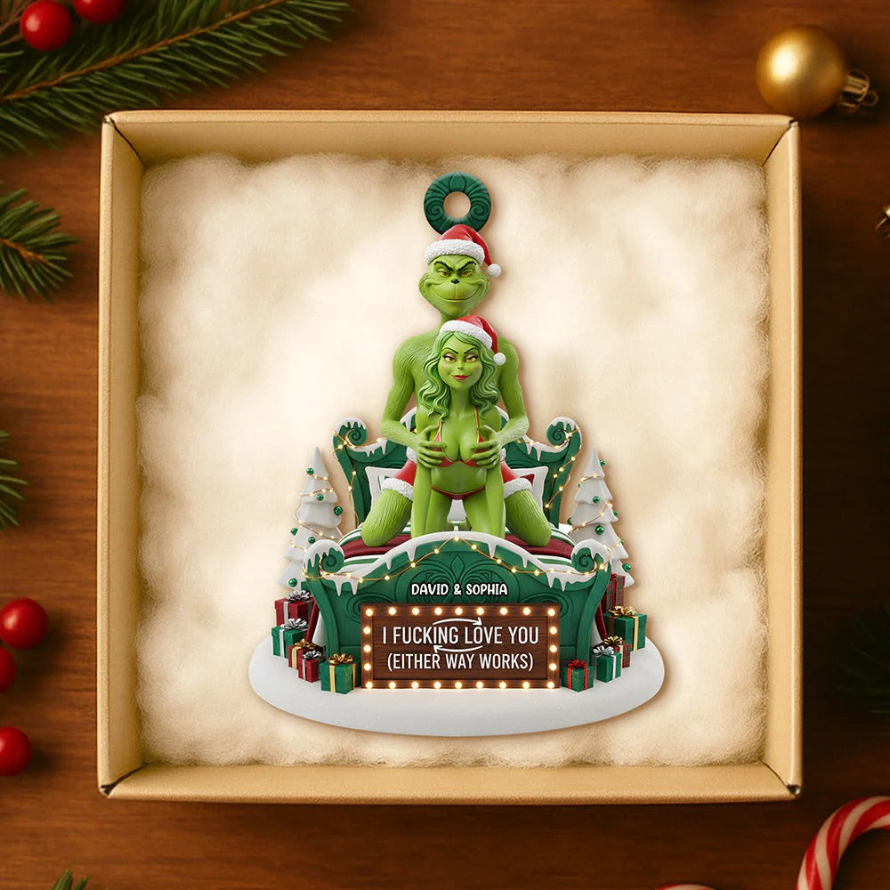 Funny Couple Christmas Ornament - Personalized Gifts For Couple Ornament