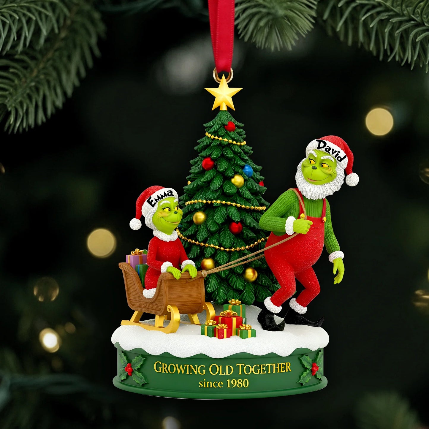 Funny Gifts For Old Couple - Personalized Gifts For Couple Ornament