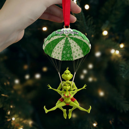 Naughty Green Parachute Couple - Personalized Gifts For Couple Ornament