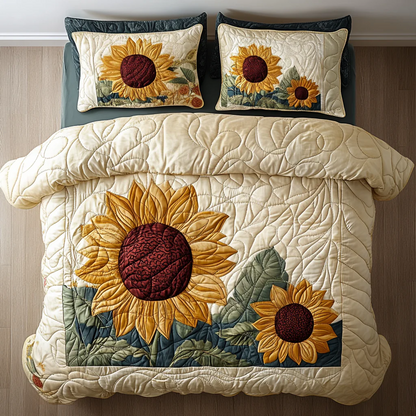 Blooming Sun Quilted Bedding Set