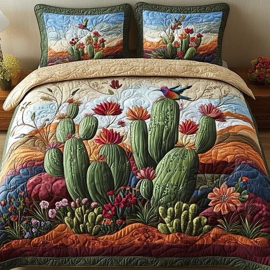 Cactus Haven Quilted Bedding Set