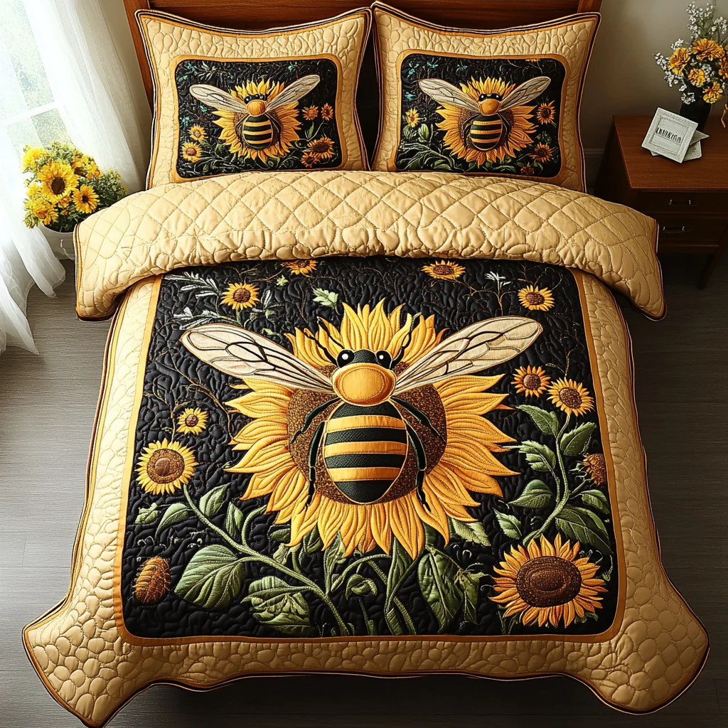 Bumble Bliss Quilted Bedding Set