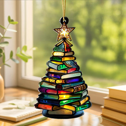Acrylic Book Christmas Tree Suncatcher