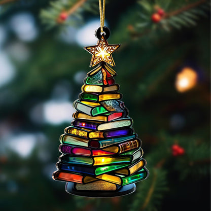 Acrylic Book Christmas Tree Suncatcher