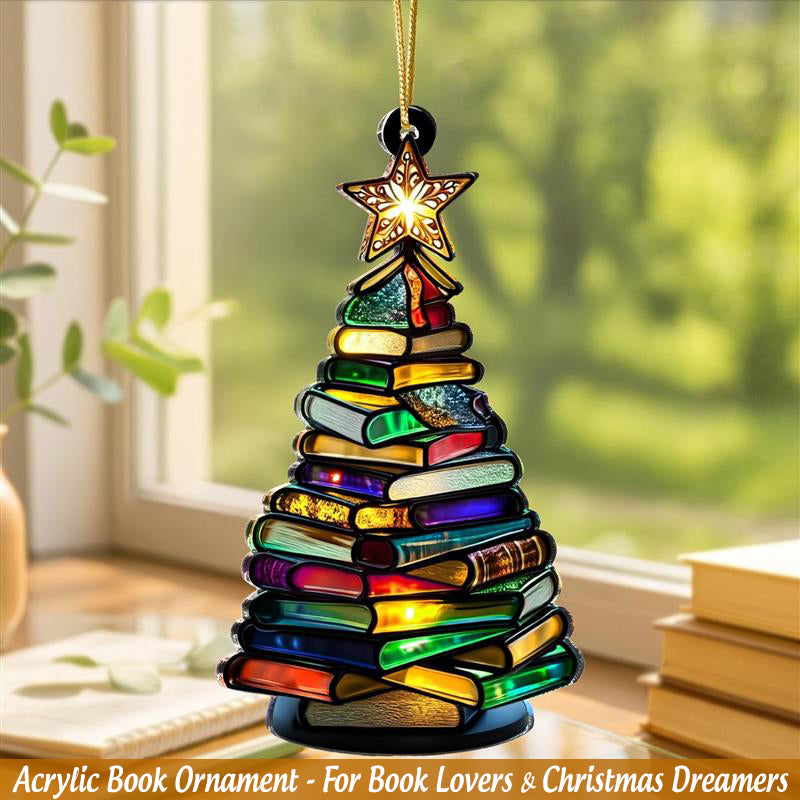 Acrylic Book Christmas Tree Suncatcher
