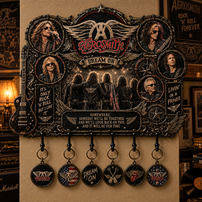 Aerosmith Dream On Vintage Rock Wall Key Holder – Music Legend Wall Key Rack