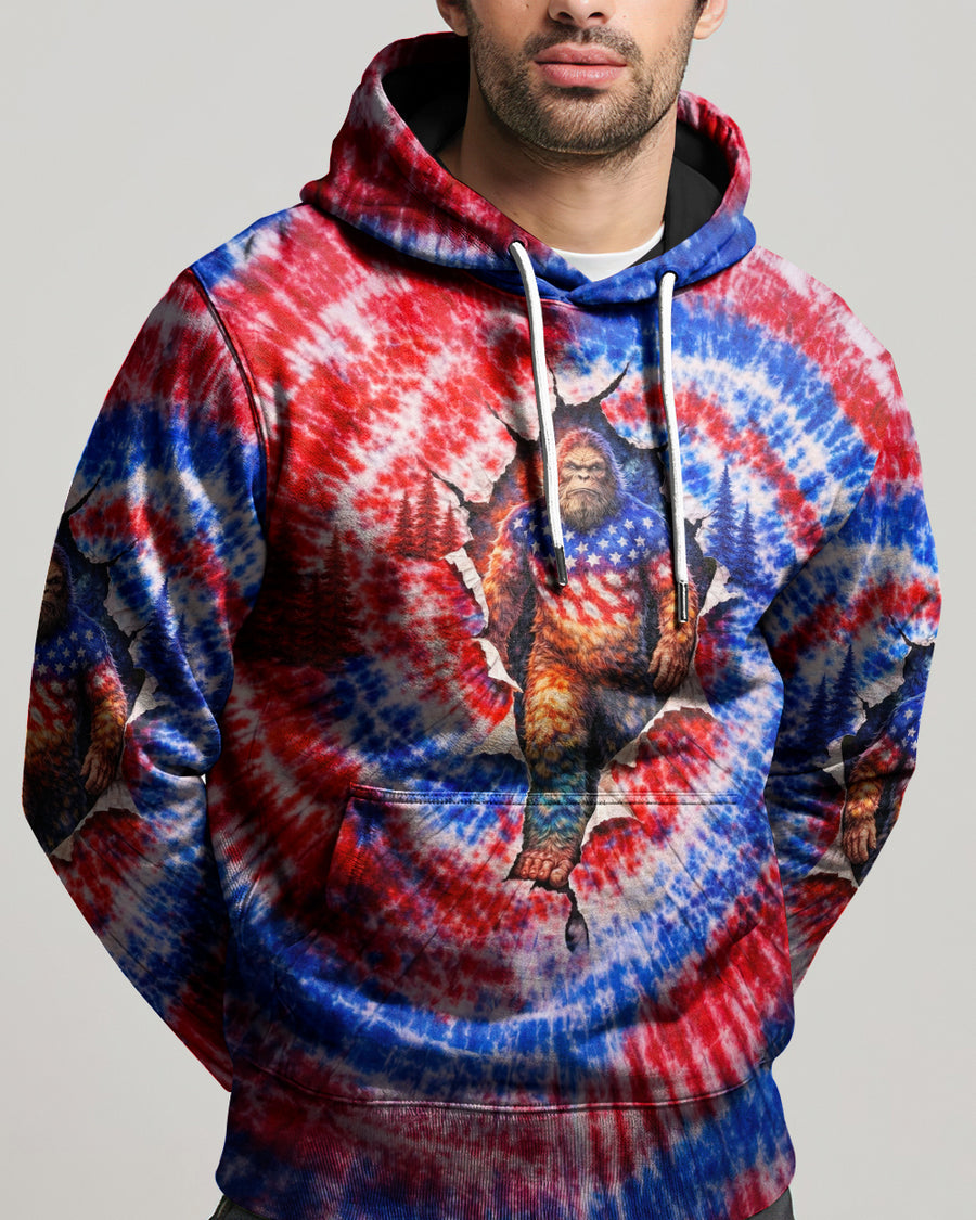 BIGFOOT RED WHITE AND BLUE SWIRL ALL OVER PRINT SHIRT