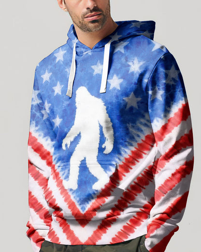 BIGFOOT FLAG RED WHITE & BLUE SWIRL ALL OVER PRINT SHIRT