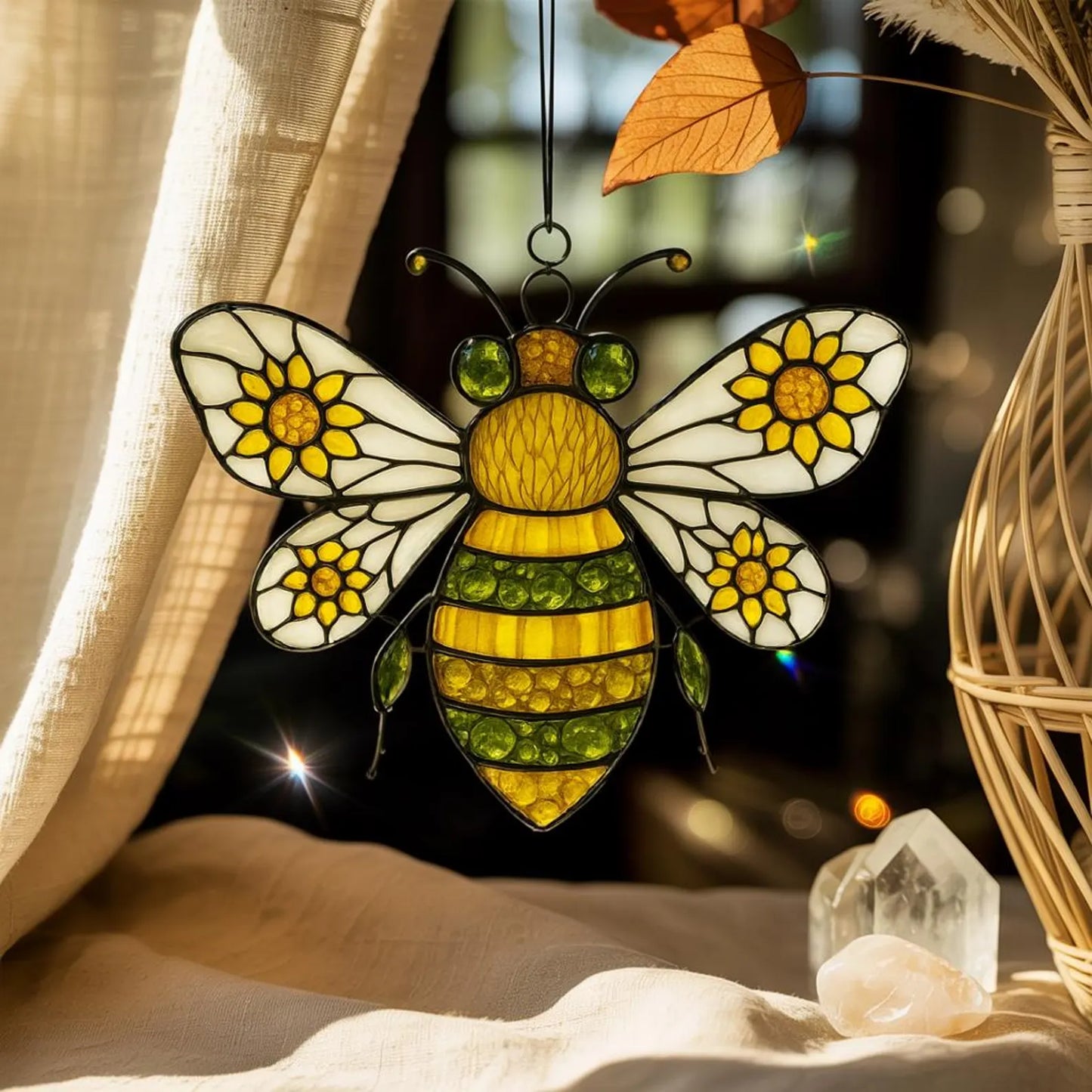 Bee Sunflower Acrylic Window Suncatcher