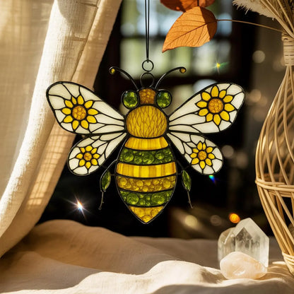 Bee Sunflower Acrylic Window Suncatcher