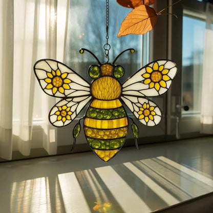 Bee Sunflower Acrylic Window Suncatcher