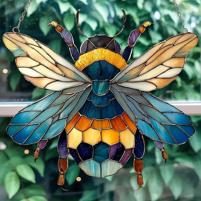 Bee Wildflowers Acrylic Window Suncatcher