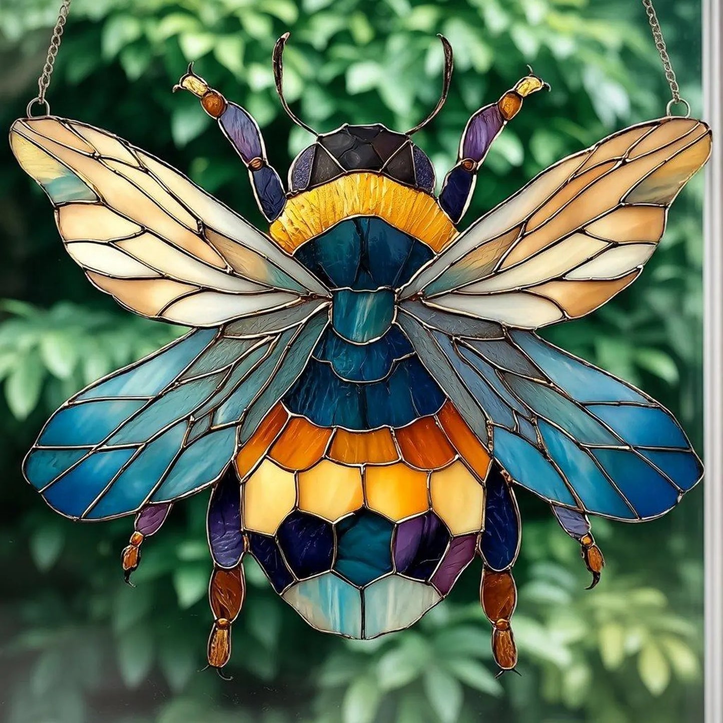 Bee Wildflowers Acrylic Window Suncatcher