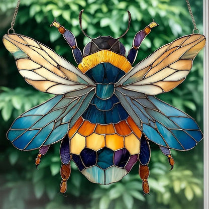 Bee Wildflowers Acrylic Window Suncatcher