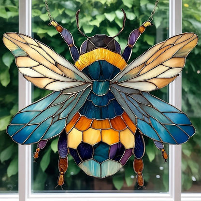 Bee Wildflowers Acrylic Window Suncatcher
