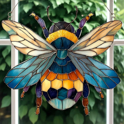 Bee Wildflowers Acrylic Window Suncatcher