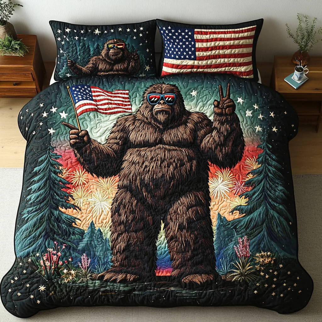 Bigfoot Freedom Quilted Bedding Set