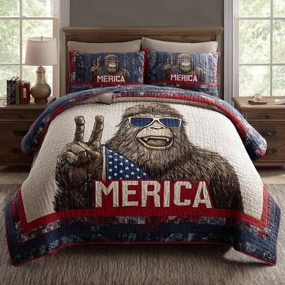 Patriotic Legend – Bigfoot Quilted Bedding Set