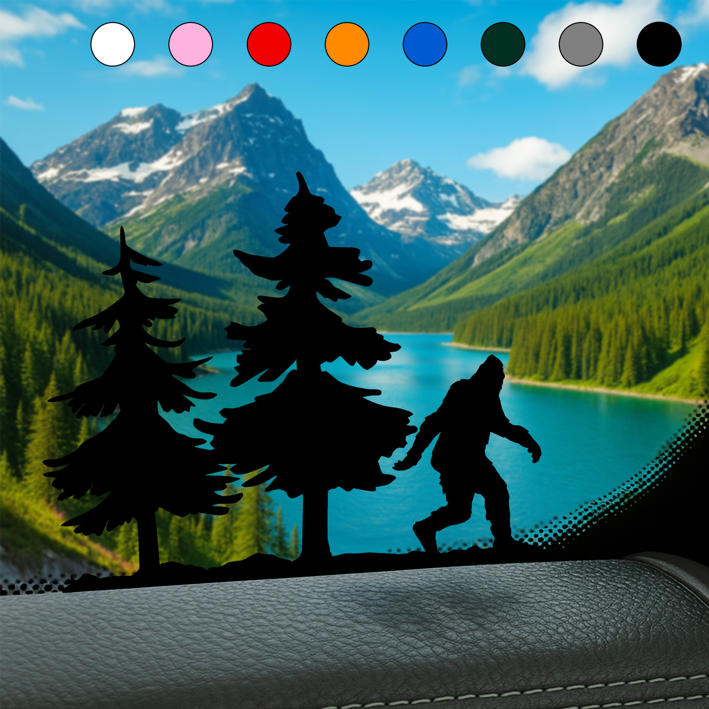 Bigfoot Forest Scene Vinyl Sticker