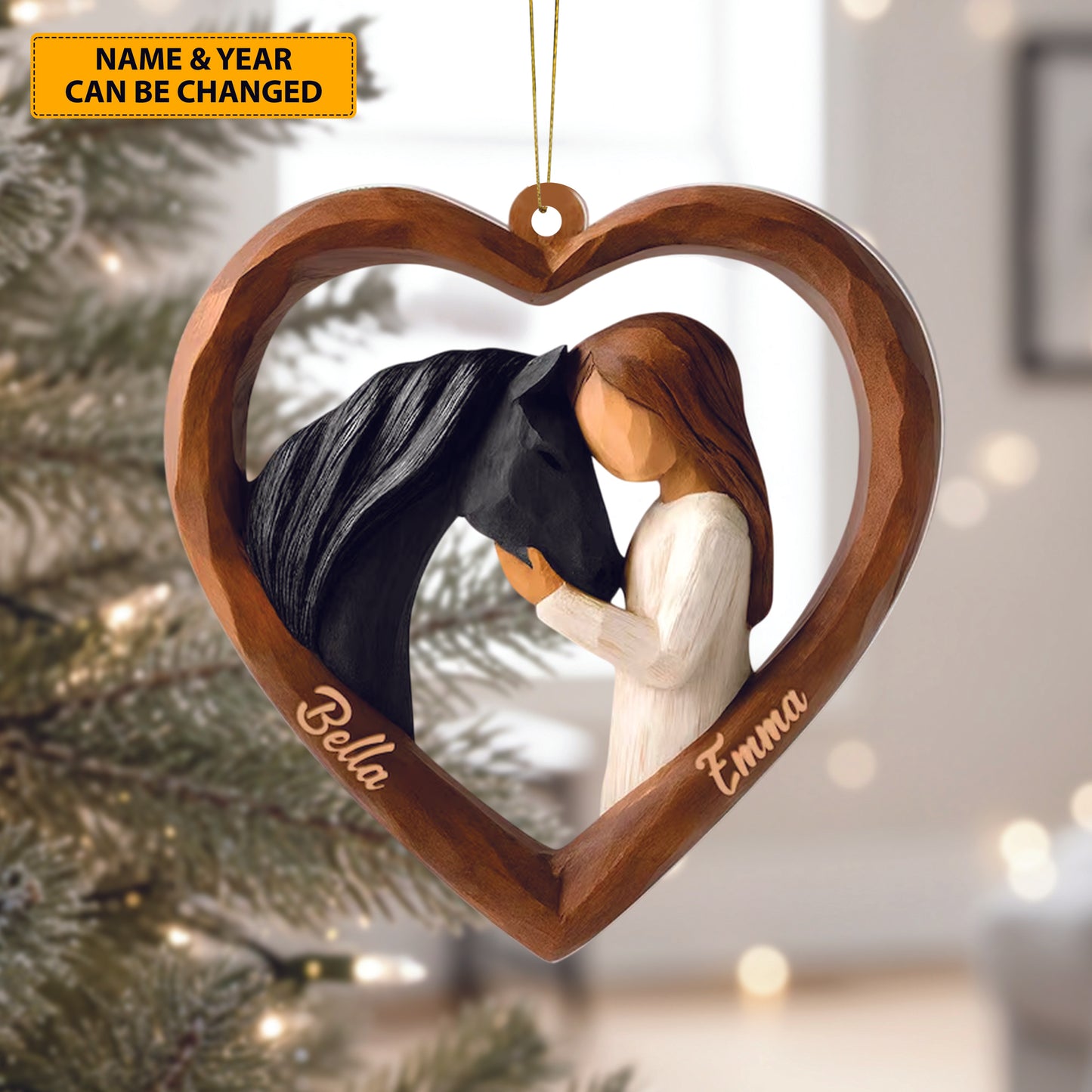 Personalized Horse Lover Heart Acrylic Ornament