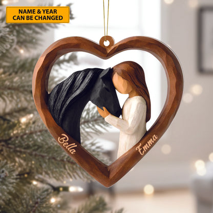 Personalized Horse Lover Heart Acrylic Ornament