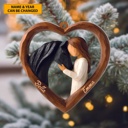 Personalized Horse Lover Heart Acrylic Ornament