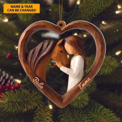 Personalized Horse Lover Heart Acrylic Ornament