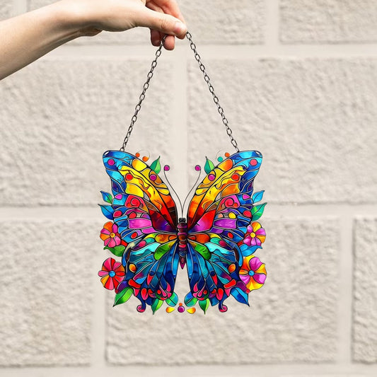Colorful Butterflies Acrylic Window Hanging, Acrylic Window Flowers, Sunflowers Acrylic Window Decor Art Decoration, Butterflies Acrylic, Gift for Mom
