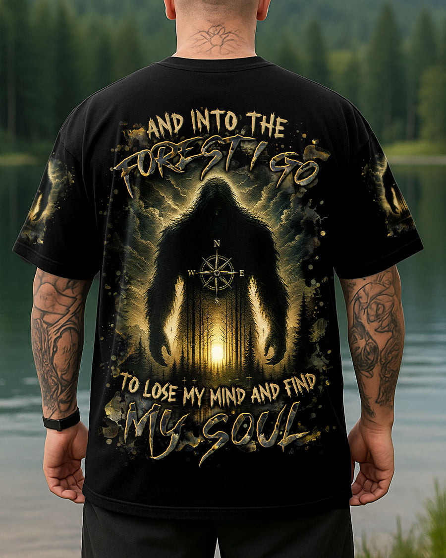 AND INTO THE FOREST I GO BIGFOOT ALL OVER PRINT