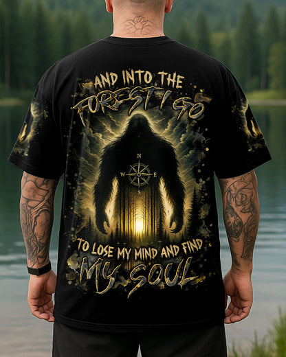 AND INTO THE FOREST I GO BIGFOOT ALL OVER PRINT