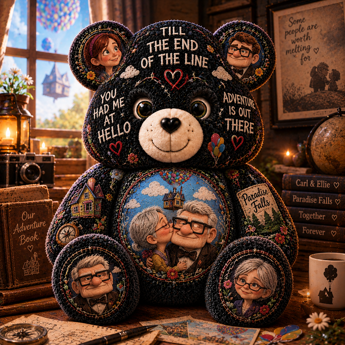 Carl & Ellie Till The End of The Line Adventure Memory Pillow Bear