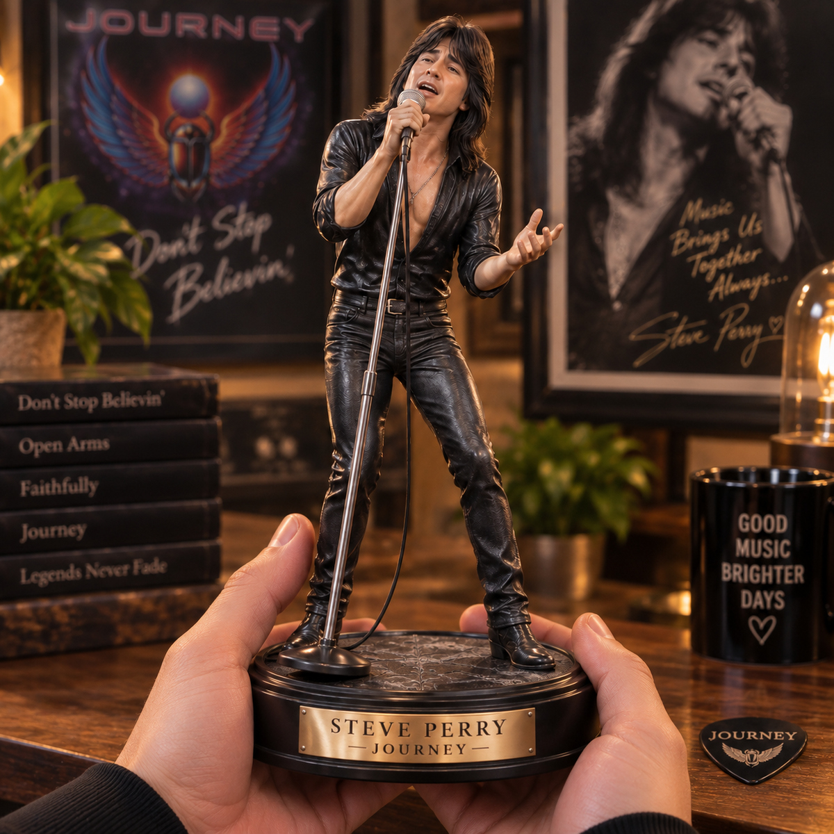Steve Perry Don’t Stop Believin’ – Journey Collectible Acrylic Plaque Table Decor