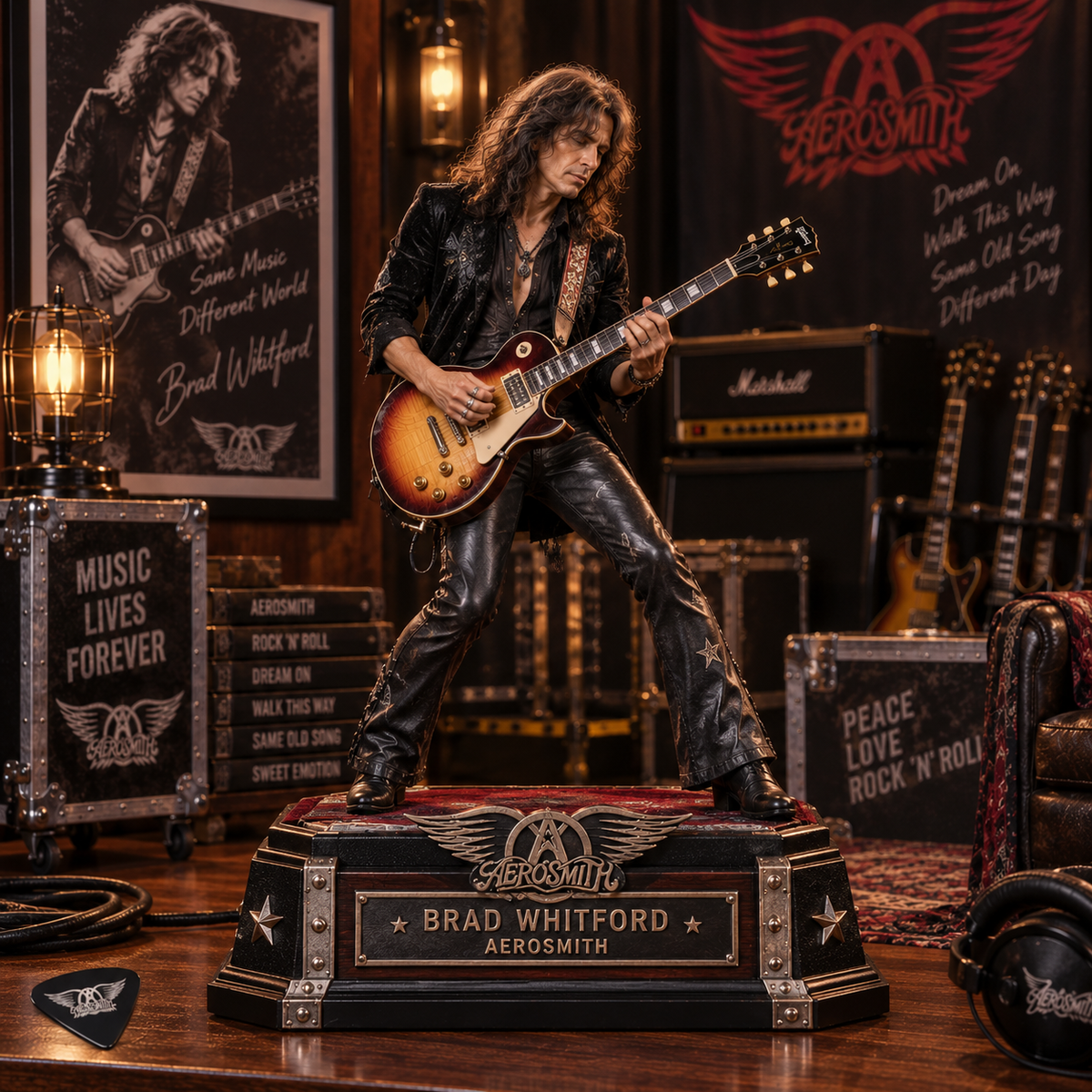 Brad Whitford Aerosmith Guitarist – Collectible Acrylic Plaque Table Decor