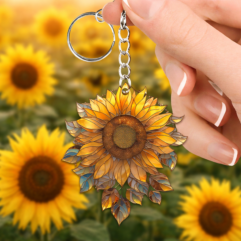 You Are My Sunshine - Sunflower Acrylic Keychain