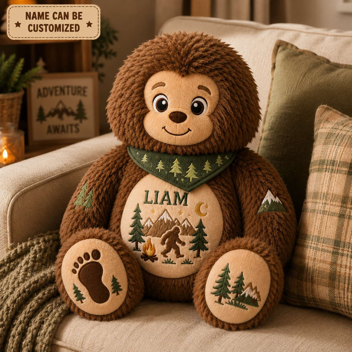 Bigfoot Little Adventurer – Personalized Custom Shaped Pillow