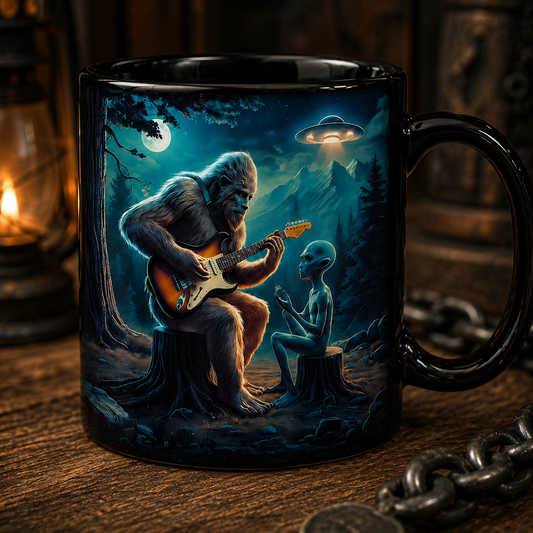 Alien Bigfoot Guitar Mug