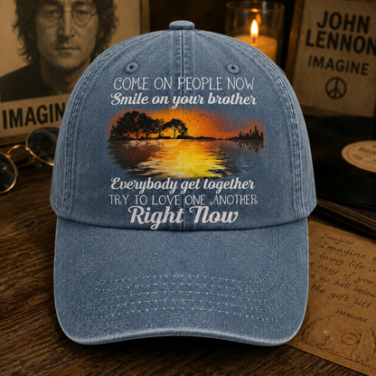 Come On People Now - Guitar Classic Music Denim Cap