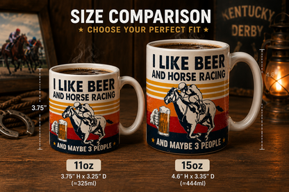 I Like Beer And Horse Racing Funny Vintage Mug