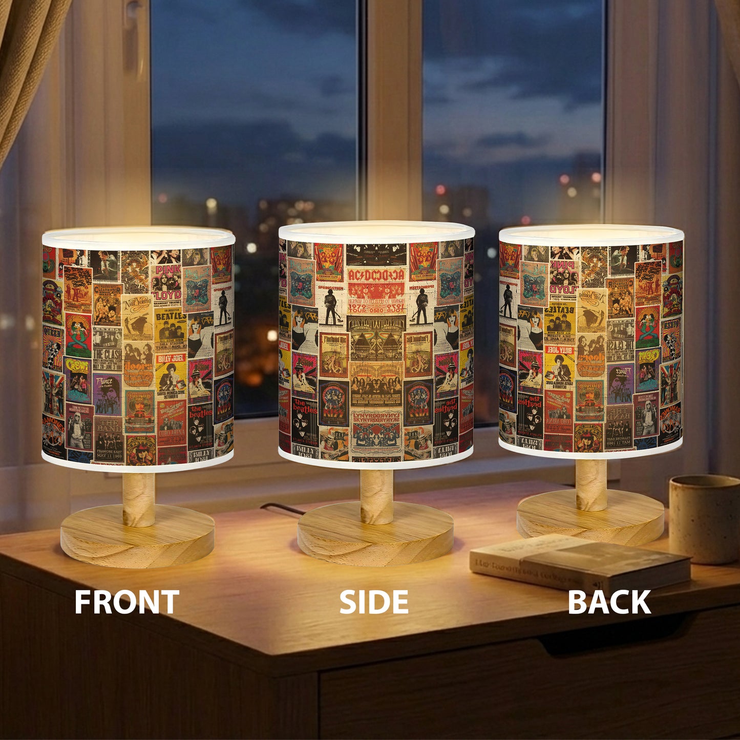 Classic Rock & Roll Concert Fabric Lamp, Vintage Rock Lamp for Music Lovers, Retro Home