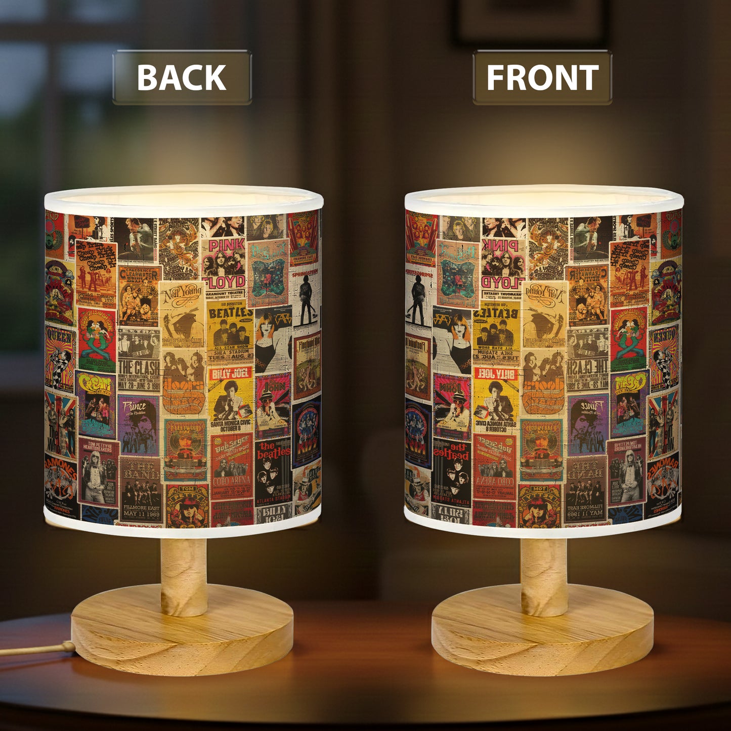 Classic Rock & Roll Concert Fabric Lamp, Vintage Rock Lamp for Music Lovers, Retro Home