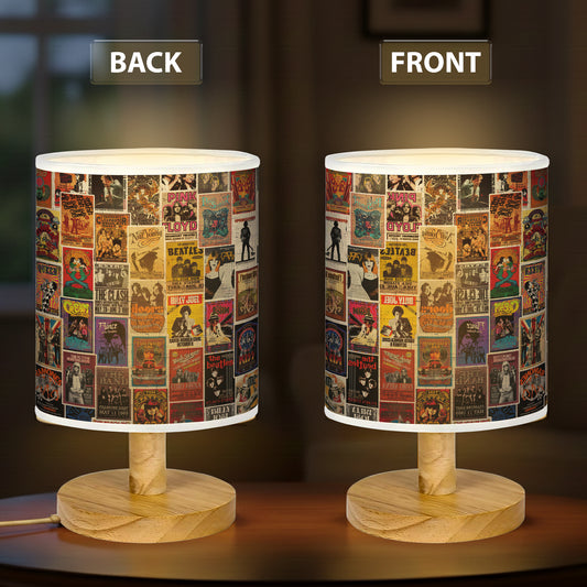Classic Rock & Roll Concert Fabric Lamp, Vintage Rock Lamp for Music Lovers, Retro Home