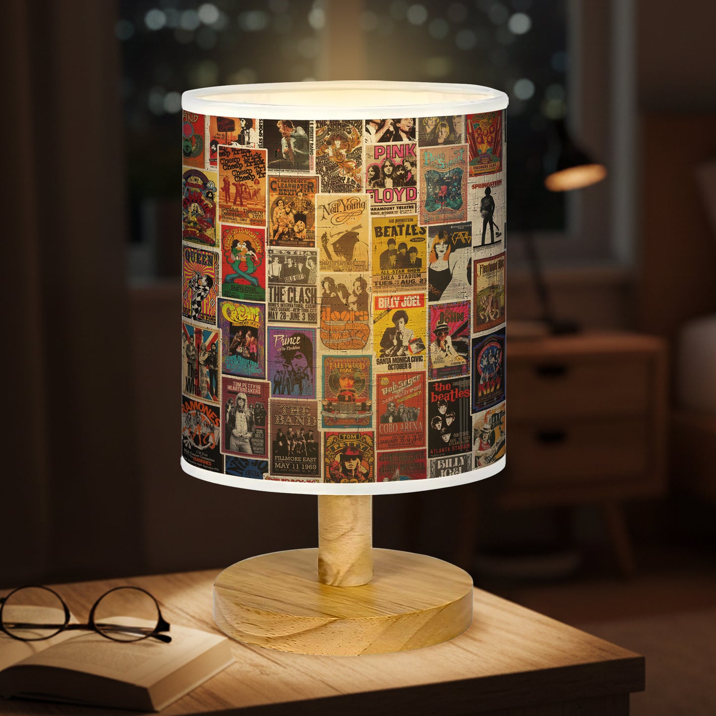 Classic Rock & Roll Concert Fabric Lamp, Vintage Rock Lamp for Music Lovers, Retro Home