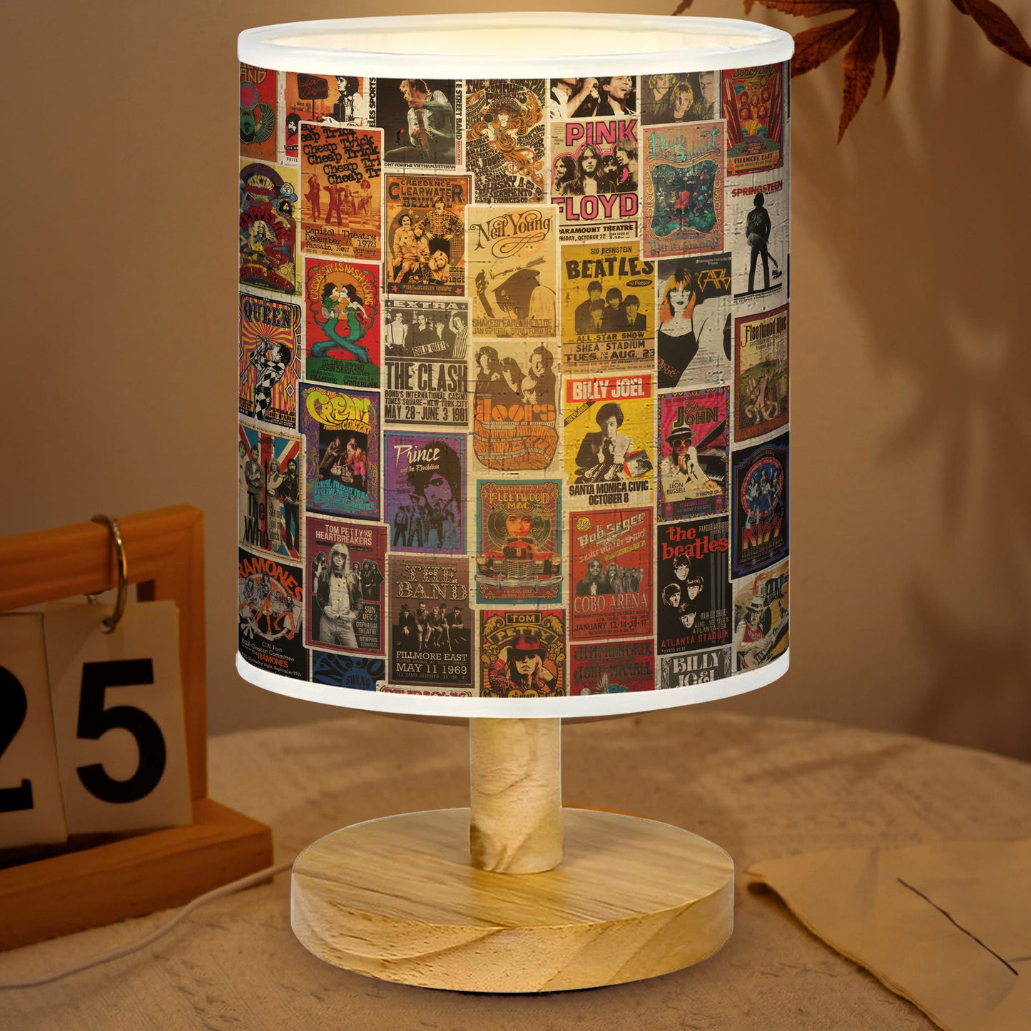 Classic Rock & Roll Concert Fabric Lamp, Vintage Rock Lamp for Music Lovers, Retro Home