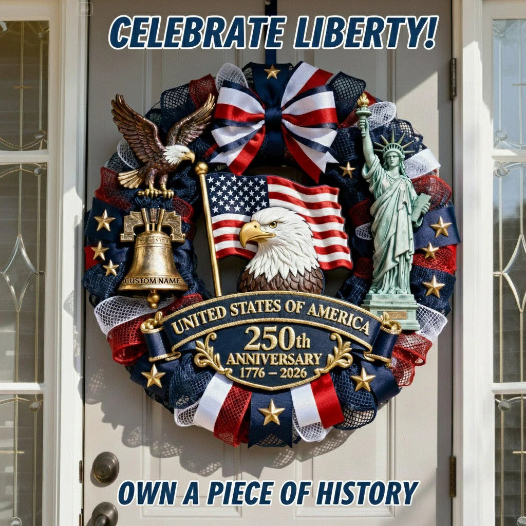 US 250th Anniversary - Personalized Patriot Custom Shaped Wood Sign - Gift For Home Decor