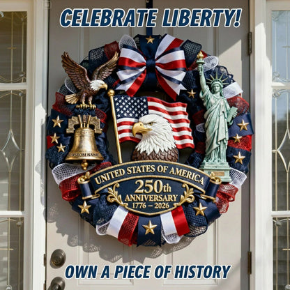 US 250th Anniversary - Personalized Patriot Custom Shaped Wood Sign - Gift For Home Decor