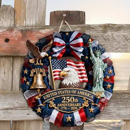 US 250th Anniversary - Personalized Patriot Custom Shaped Wood Sign - Gift For Home Decor