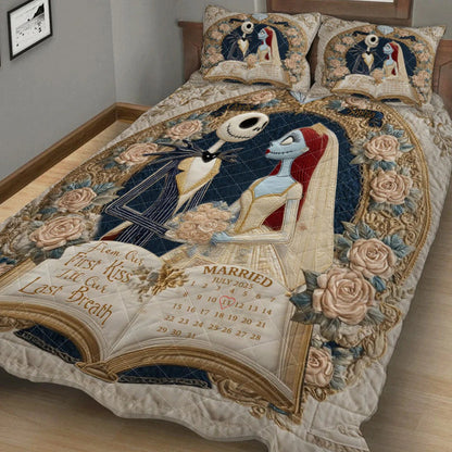 From Our First Kiss Till Our Last Breath - Personalized Nightmare Quilt Bedding Set