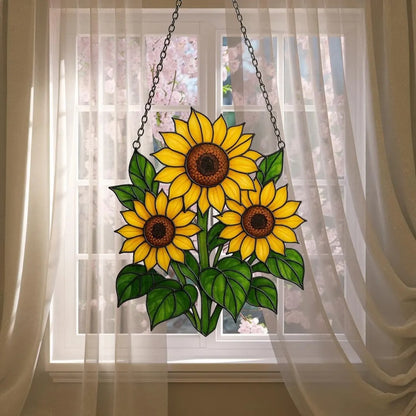 Beautiful Sunflower - Personalized Window Hanging Suncatcher Acrylic